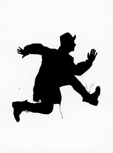386x520 Silhouette Of Man Escaping By Clare Park