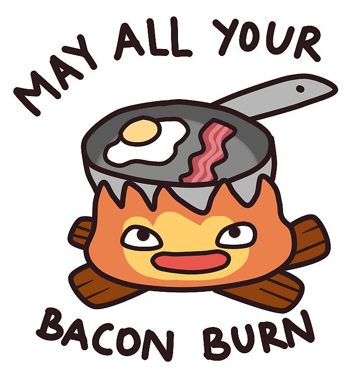 720x761 Calcifer May All Your Bacon Burn' Sticker By Meowcaron