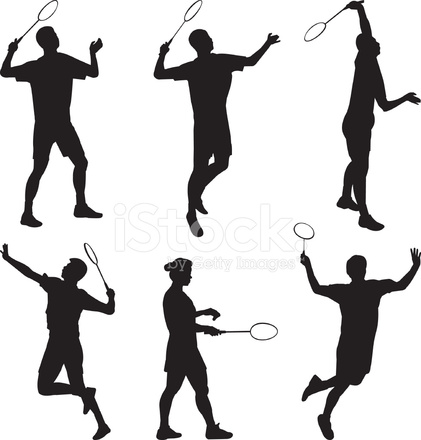 421x440 Badminton Silhouette Stock Vector