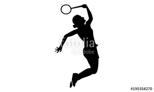 500x300 Vector Image Of The Female Badminton Silhouette Stock Image