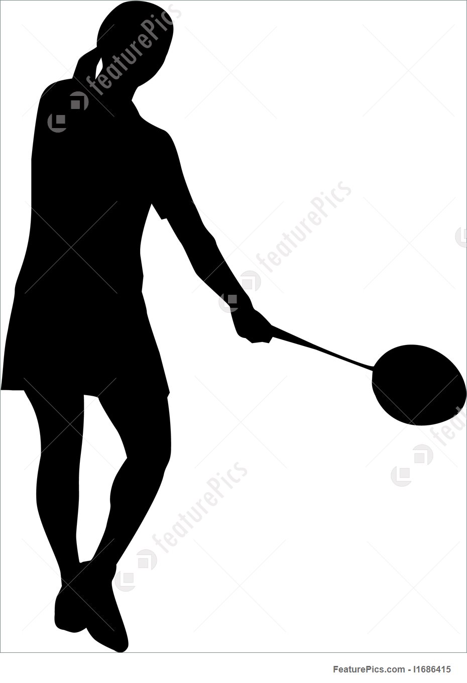 930x1360 Badminton Player Stock Illustration I1686415