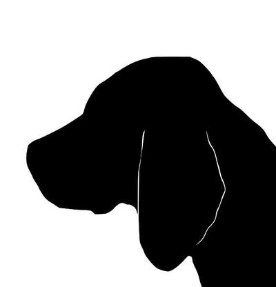 400x416 Beagle Portrait Silhouette Design Extra Large Cotton Canvas Tote