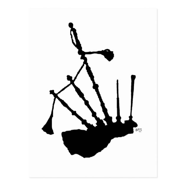 630x630 Bagpipes Silhouette Postcard Zazzle.co.uk