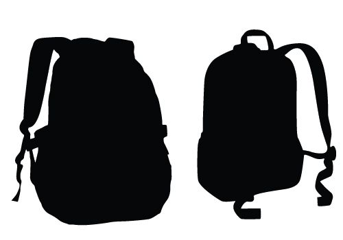 500x350 School Bags Silhouette Vector Die Cutting
