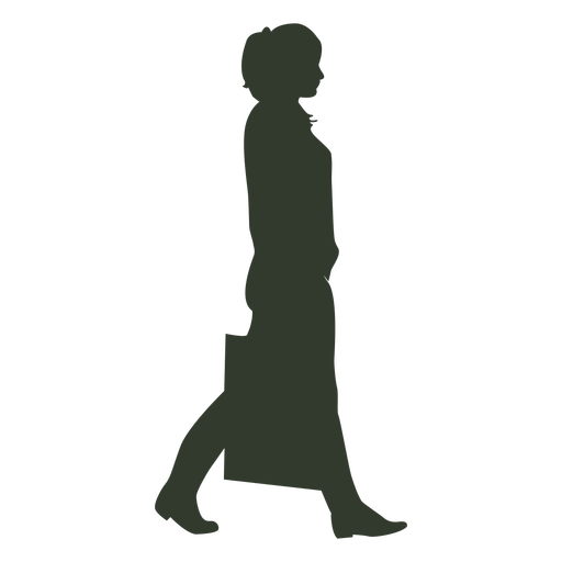 512x512 Black Silhouette Woman Purple Shopping Bag Clipart Walking Png