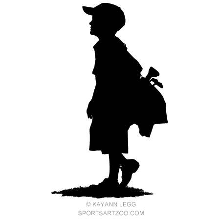 450x450 Boy Golfer With Golf Bag Silhouette Golf Bags And Golf