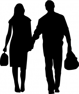 254x300 Couple Silhouette Carrying Bags Photo Free Download