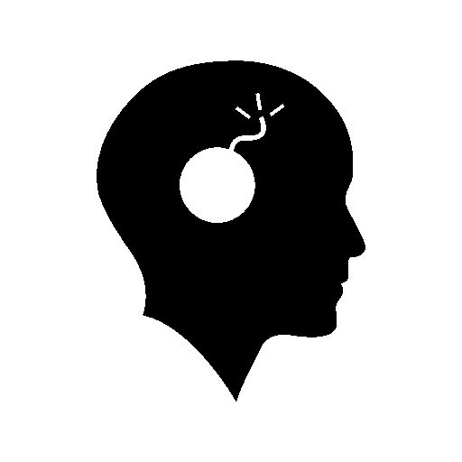 512x512 Bald Head With A Bomb Free Icon Icon Typography