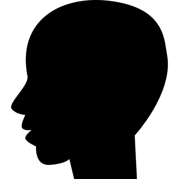 626x626 Man Black Bald Head Shape From Side View Icons Free Download