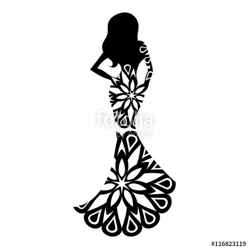 500x500 Woman In The Ball Gown Silhouette Stock Image And Royalty Free
