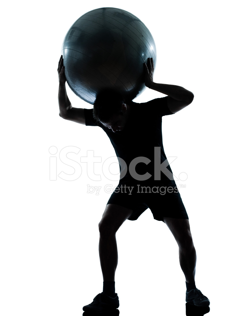 765x1024 Man Workout Holding Fitness Ball Silhouette Stock Photos