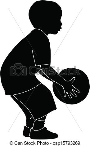 290x470 Playing With Ball, Silhouette Vector Clip Art Vector