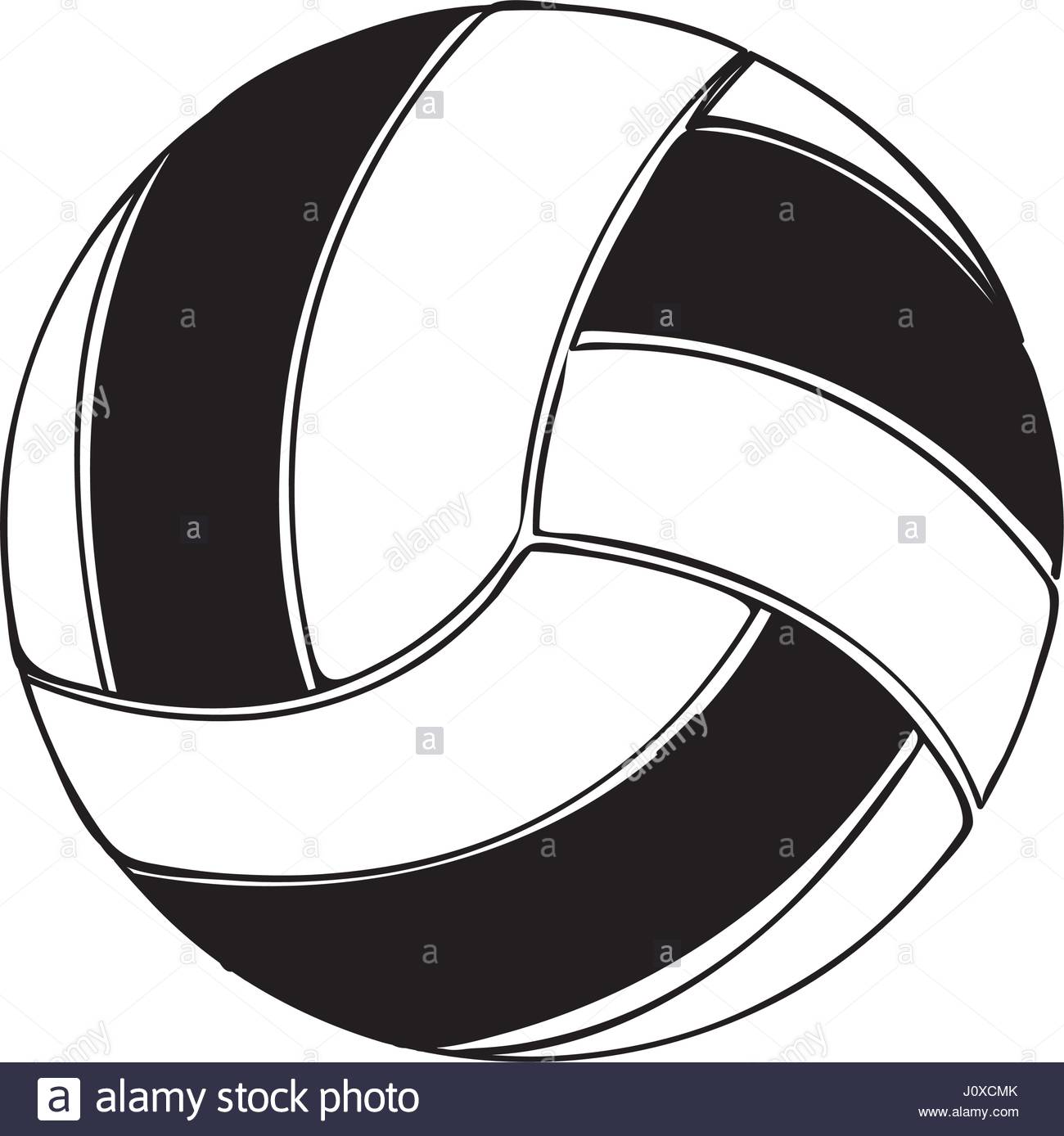 1300x1388 Black Silhouette Volleyball Ball Element Sport Stock Vector Art