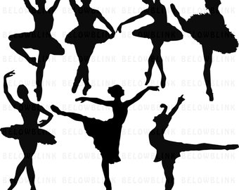 340x270 Gold Glitter Ballerina Silhouettes 2 Clipart Set