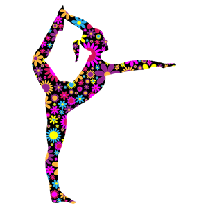 300x300 Floral Stretching Ballerina Silhouette Clipart, Cliparts Of Floral