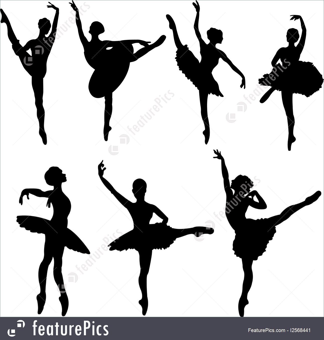 1300x1365 Illustration Of Ballet Dancers Silhouettes