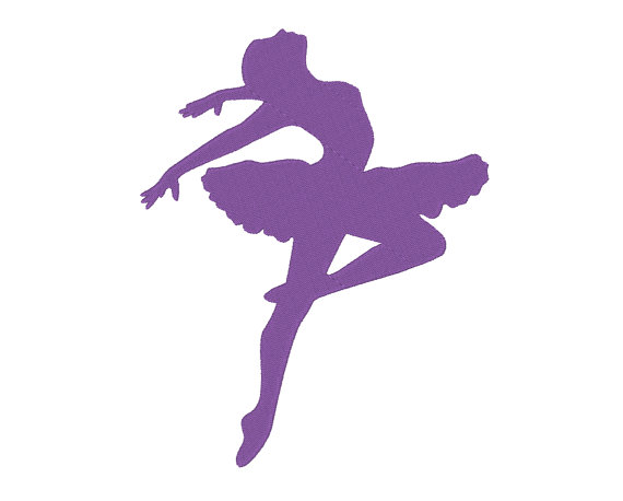 570x458 Leaping Ballerina Ballet Dancer Silhouette Embroidery Machine