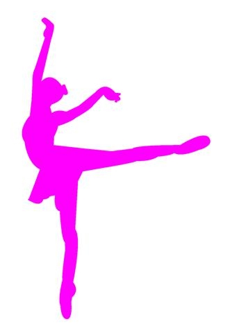331x480 Ballet Dancer Silhouette 3 Decal Sticker