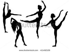 236x177 Hand Painted Wall Murals With Gymnastics Silhouettes