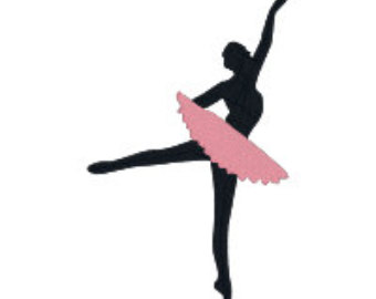340x270 Dancer Machine Embroidery Design, 2 Sizes, Silhouette, Ballet
