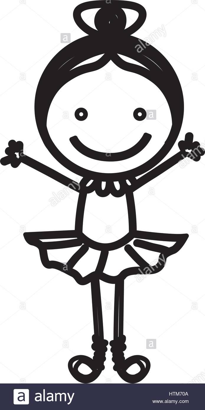 694x1390 Sketch Silhouette Girl Ballet Dancer Stock Vector Art