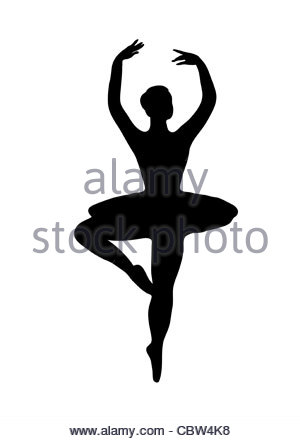 300x441 Ballet Pose Silhouette Bw Illustration Stock Photo 41671654