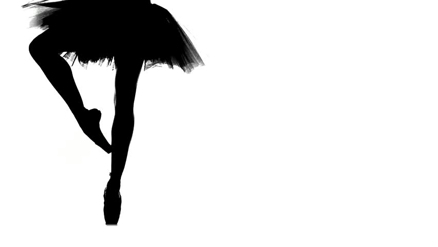 852x480 Silhouette Ballerina Dancing, Closeup On Legs And Shoes, Standing