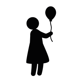 283x283 Woman With Balloon Silhouette Silhouette Of Woman With Balloon