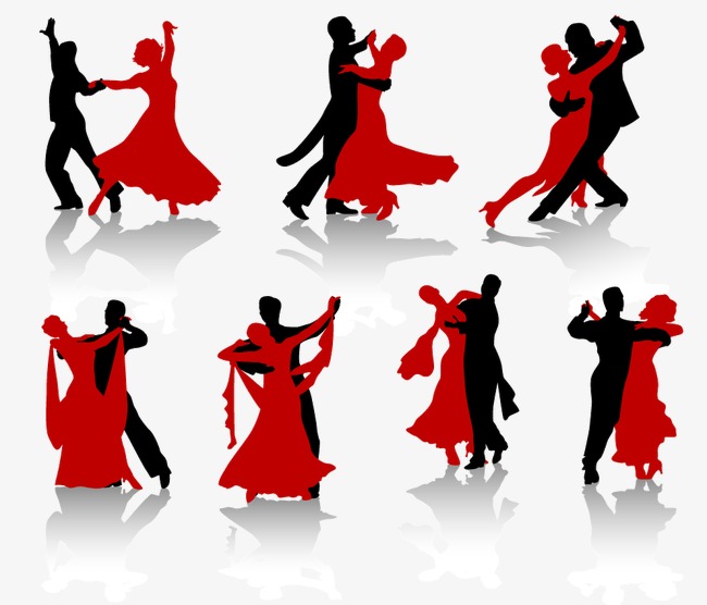 650x556 Ballroom Dance Action Figures Silhouette Vector Material, Ballroom