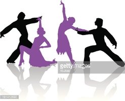 247x199 Silhouettes Of Couple Dancing Ballroom Dance Stock Vectors