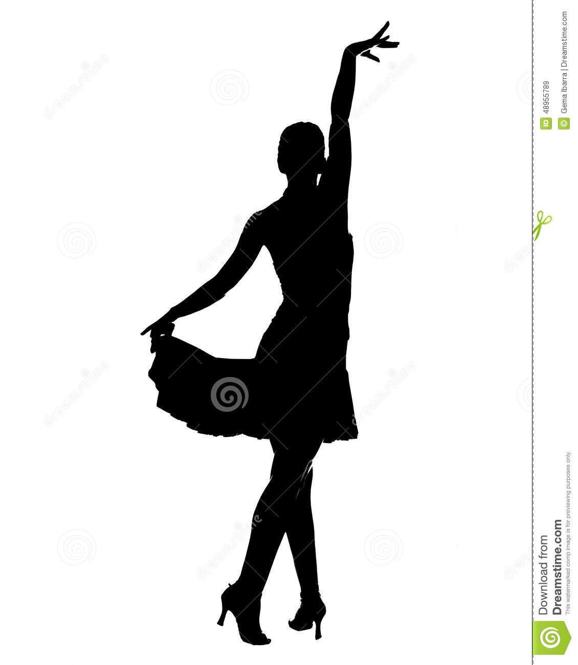 1130x1300 Latin Dancer Silhouette Stock Illustration