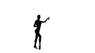 320x180 Woman Solo Dancing Elements Of Ballroom Dancing. Silhouette, Slow