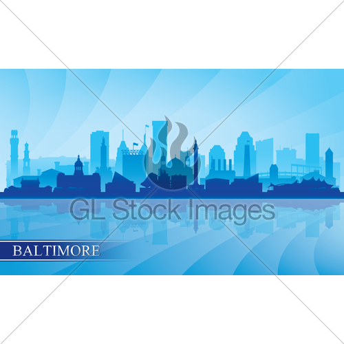 500x500 Baltimore City Skyline Silhouette Background Gl Stock Images