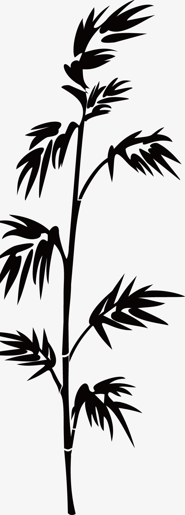 643x1790 Black Bamboo Silhouette, Bamboo, Black, Sketch Png Image