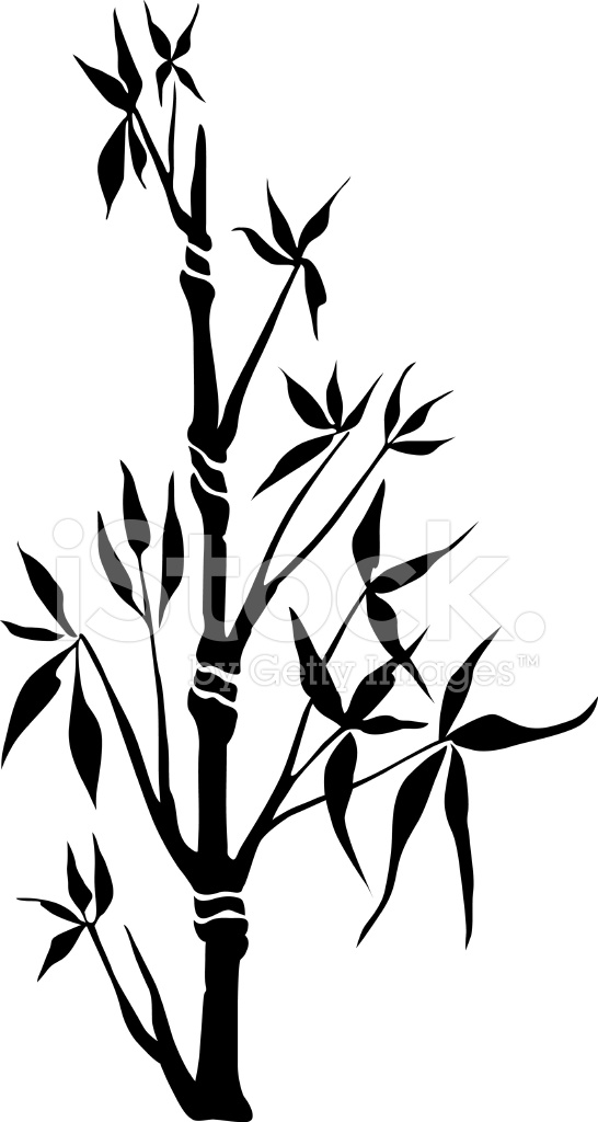 546x1024 Black Bamboo Silhouette Stock Vector