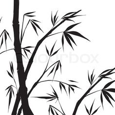 236x236 Bamboo Painting Vector Illustration, Contains Transparencies