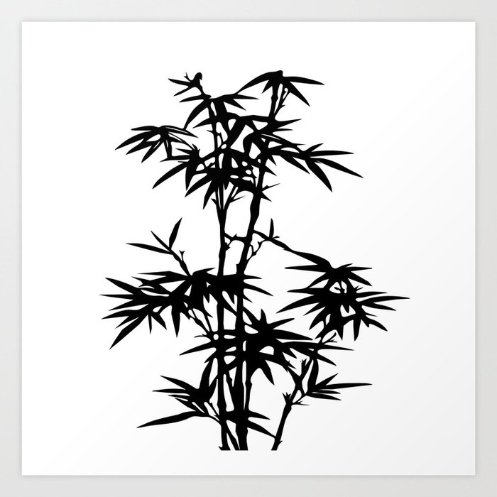 700x700 Bamboo Silhouette Black And White Art Print By Lebensartdesign