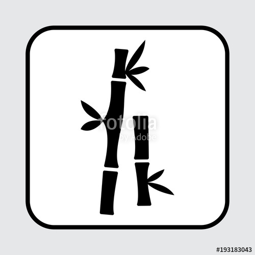 500x500 Bamboo Icon. Black Silhouette. Vector Illustration Stock Image