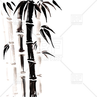 400x400 Bamboo In Oriental Style Royalty Free Vector Clip Art Image