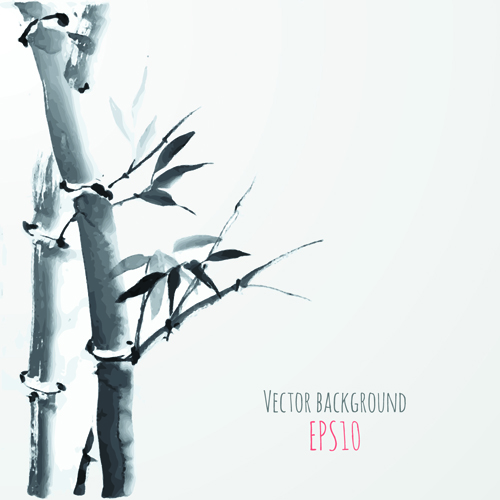 500x500 Hand Drawn Bamboo Vector Background