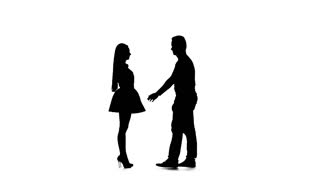 320x180 Young Man Guy Silhouette Jumping With Banjo In Slow Motion Against