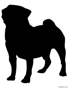 236x305 Pug Silhouette(S)' Sticker By Jenn Inashvili Silhouettes, Cricut