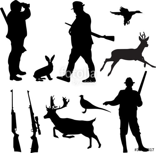 500x491 Download The Royalty Free Vector Hunting Collection Silhouettes