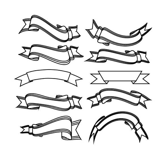 570x570 Ribbon Svg, Banner Svg ,svg Files For Silhouette Cameo, Cricut