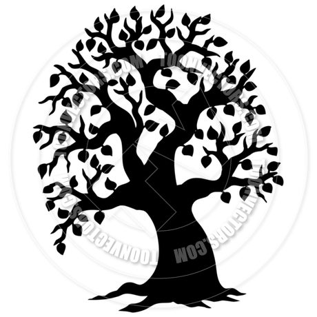460x460 Cartoon Big Leafy Tree Silhouette By Clairev Toon Vectors Eps