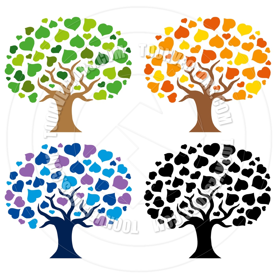 940x940 Cartoon Various Trees Silhouettes By Clairev Toon Vectors Eps