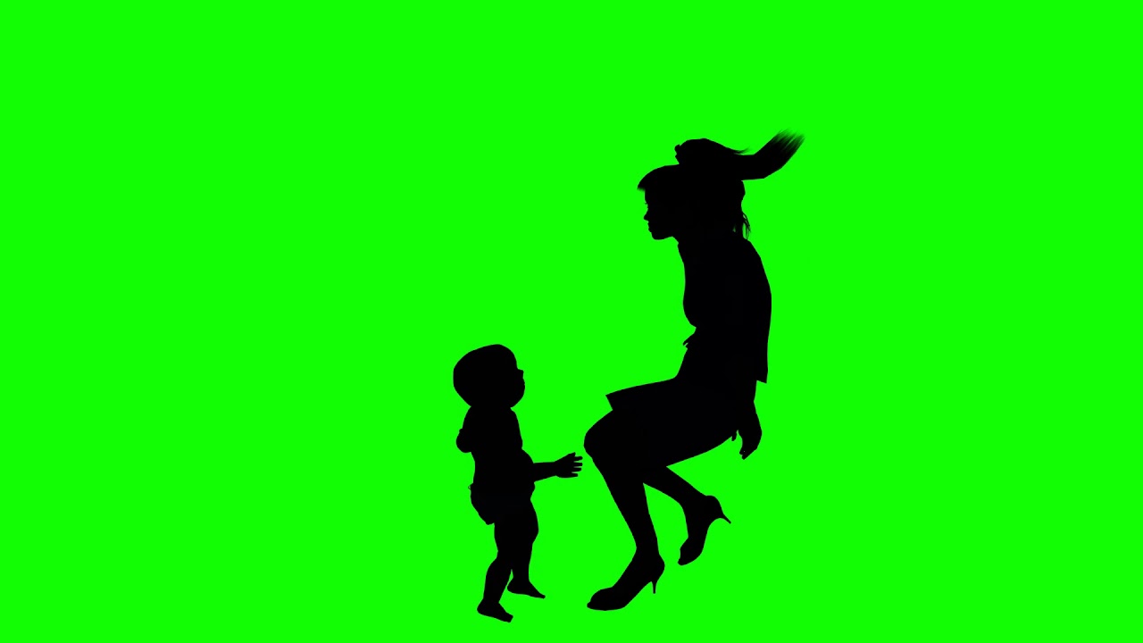 1280x720 Green Screen Mother And Baby Hugging Silhouette Shadow Effect