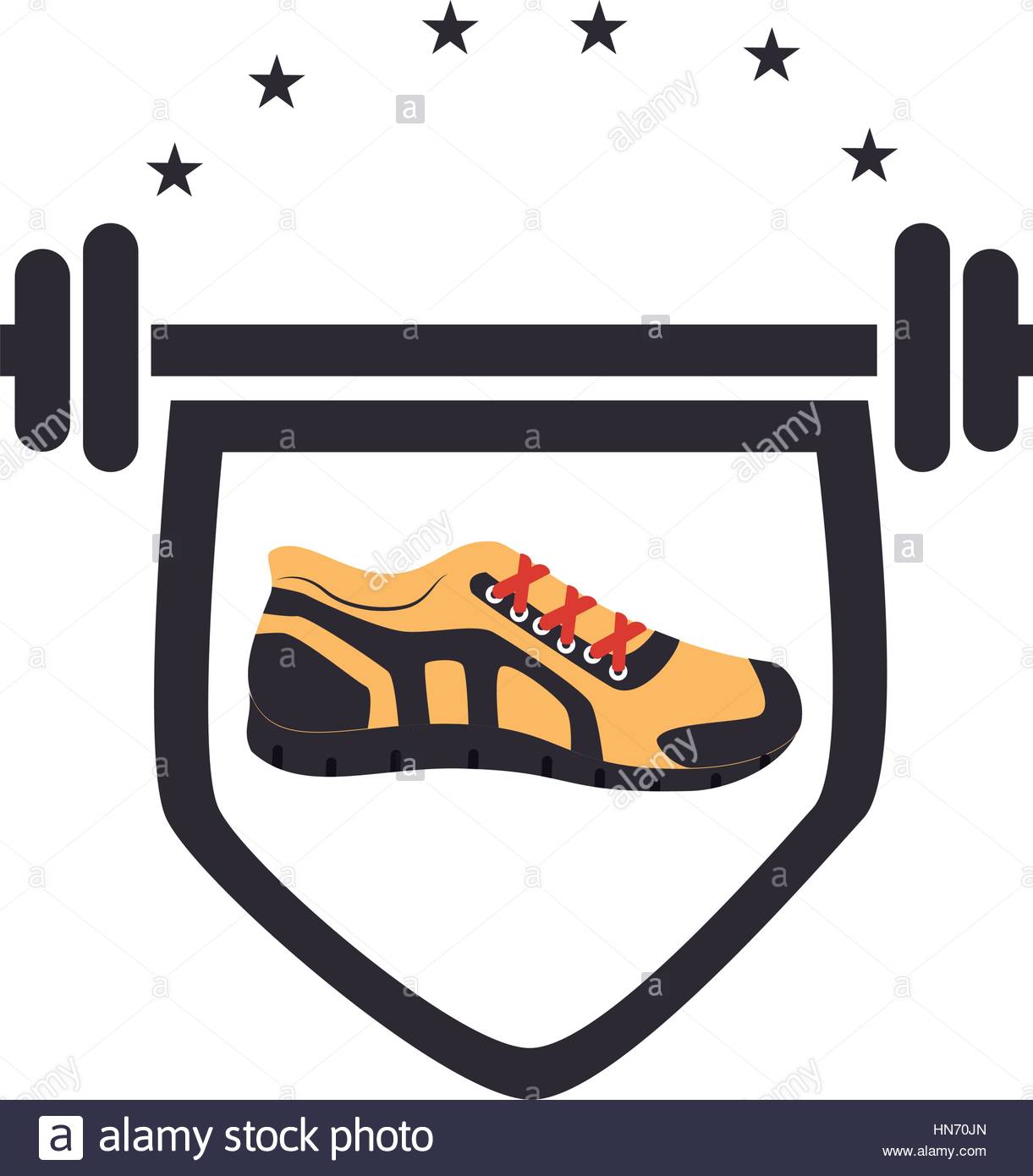 1221x1390 Color Silhouette With Shield With Weighlifting Bar Shoe