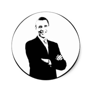 307x307 Obama Face Stickers Zazzle