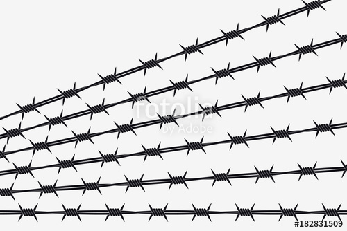 500x334 Vector Silhouette Of Barbed Wire Lines. Types And Different